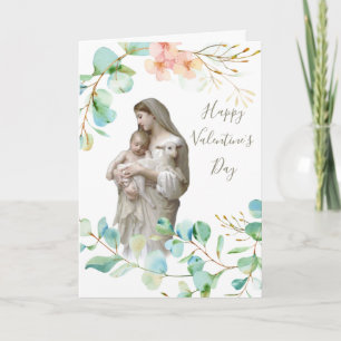 Jesus Mary Valentines day Religiösa katolik Kort