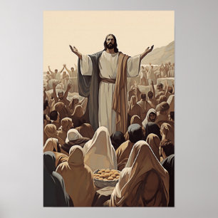 Jesus Matar 5 000 kristna Religiösor Skriptur Poster