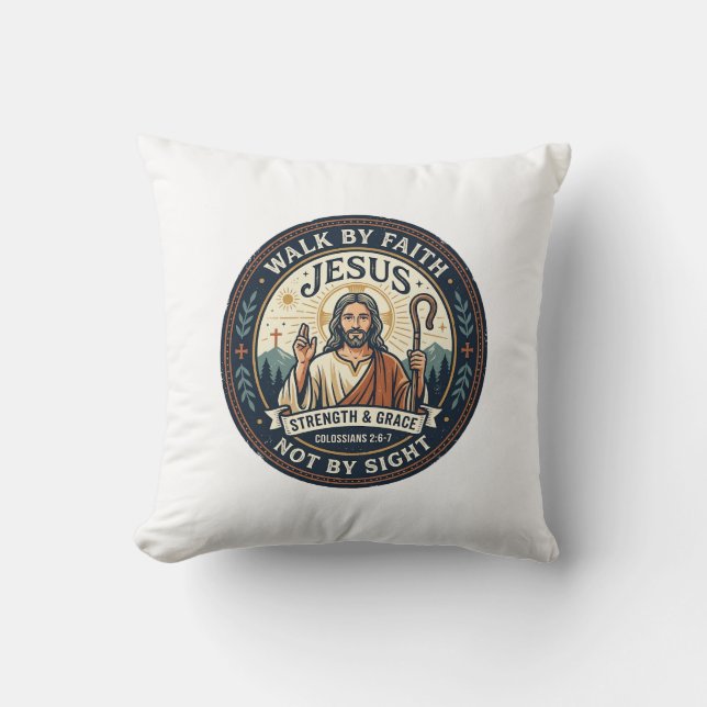 Jesus Matcha Cafe Trend Kaffe T-Shirt Kristet Graf Kudde (Framsida)