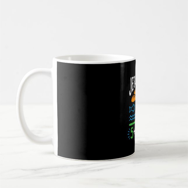 Jesus matte 2 fiskar 5 bröd mättar 5000 bibeln kaffemugg (Vänster)