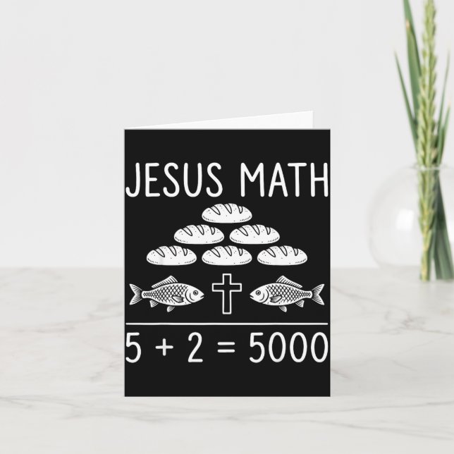 Jesus matte 2 fiskar 5 bröd mättar 5000 bibeln kort (Framsida)