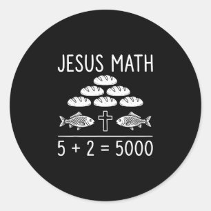 Jesus matte 2 fiskar 5 bröd mättar 5000 bibeln runt klistermärke