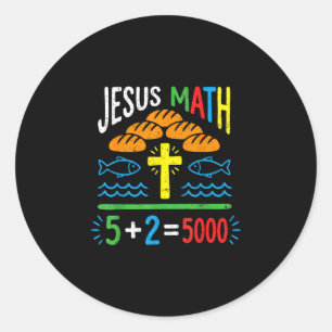 Jesus matte 2 fiskar 5 bröd mättar de 5000 bibeln runt klistermärke