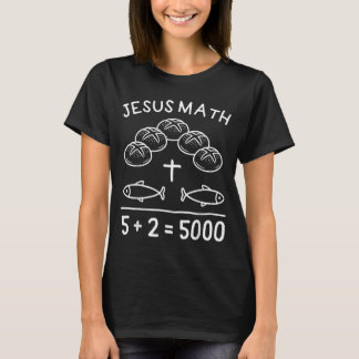Jesus Matte 2 Fiskar 5 Bröd Mättar De 5000 Bibeln T Shirt