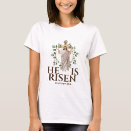 Jesus Matthew 28.6 Han är Risen Påsk Helgdag T Shirt