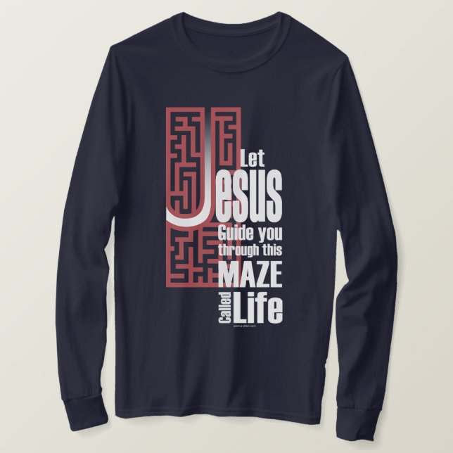 Jesus Maze Basic Långärmad T-Shirt (Design framsida)
