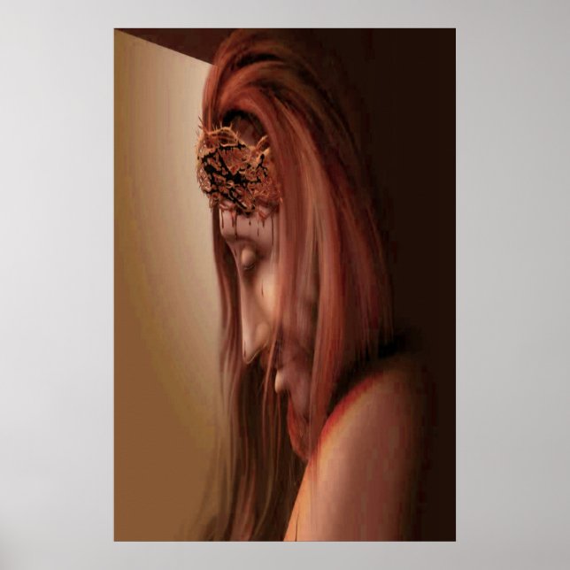 Jesus med bröstkorg på huvudet poster (Framsidan)