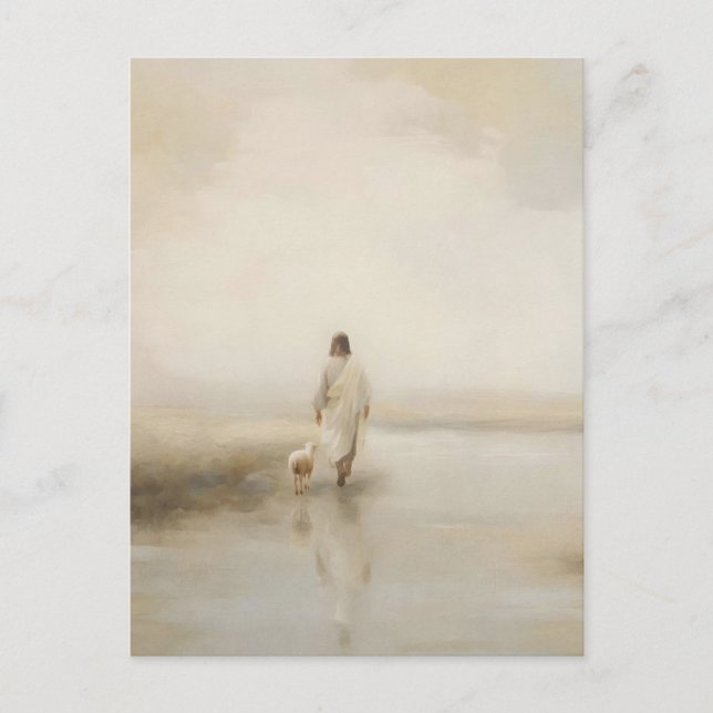 Jesus med det förlorade lammet vykort (Framsida)