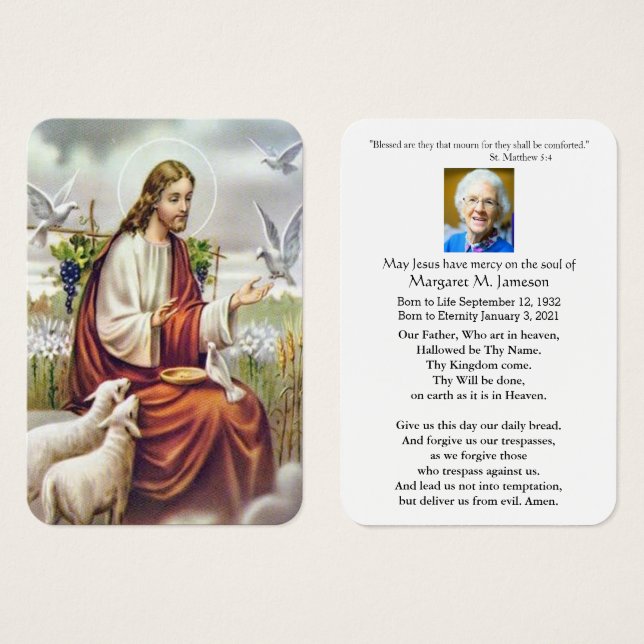 JESUS MED DOVES HELIGA CARD VISITKORT (Framsida & baksida)