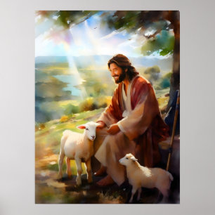 Jesus med får poster
