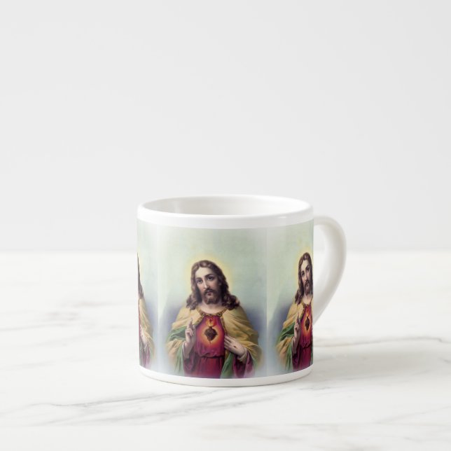 Jesus med glödande hjärta espressomugg (Framsida höger)
