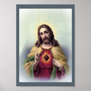 Jesus med glödande hjärta poster