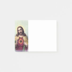Jesus med glödande sakral hjärta post-it block