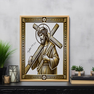 Jesus med Guld Kor i inlösen Poster
