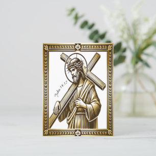 Jesus med Guld Kor i inlösen Vykort