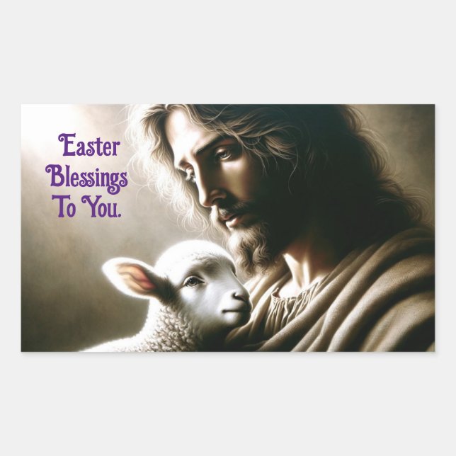 Jesus Med Lamm Klistermärke (Framsida)