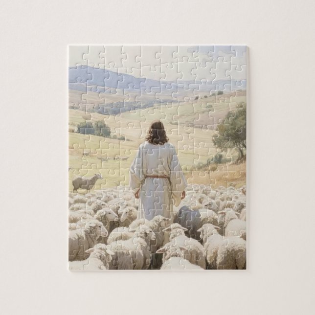 Jesus med lammet pussel (Vertikal)