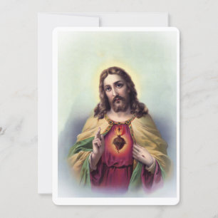 Jesus med lysande hjärta inbjudningar
