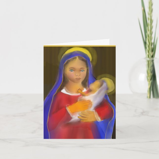 Jesus med Mary Anteckningskort (Framsida)