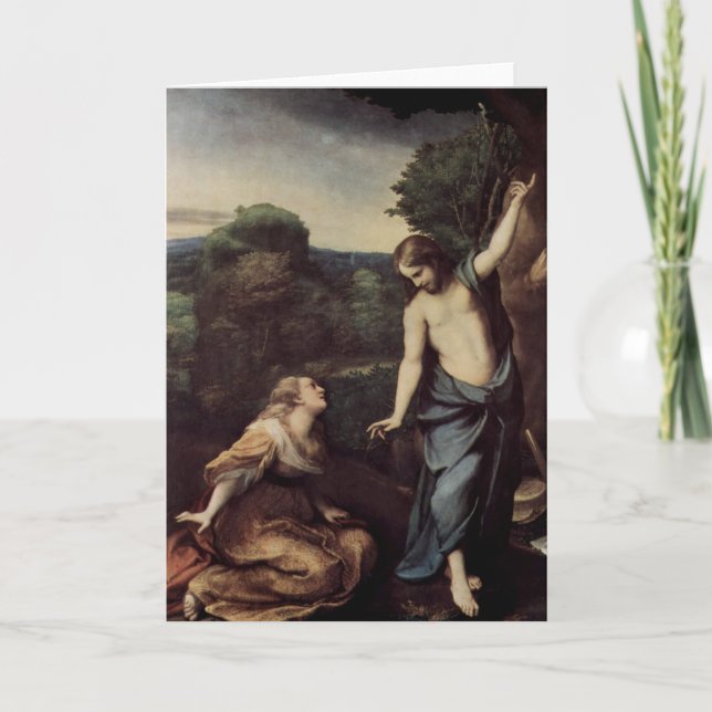 Jesus med Mary efter uppståndelse Helgkort (Framsida)