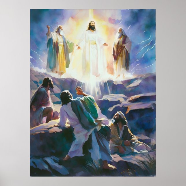 Jesus med Moses och Elijah på berget Poster (Framsidan)