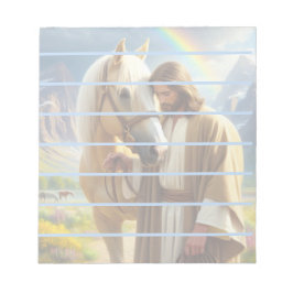 Jesus med Palomino Horse i Scenia Ligcape Anteckningsblock