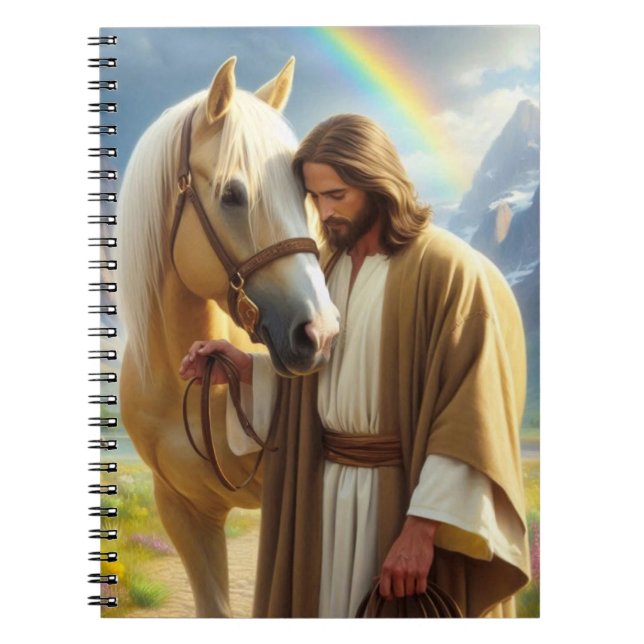 Jesus med Palomino Horse i Scenia Ligcape Anteckningsbok (Framsidan)