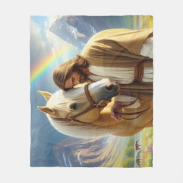 Jesus med Palomino Horse i Scenia Ligcape Fleecefilt
