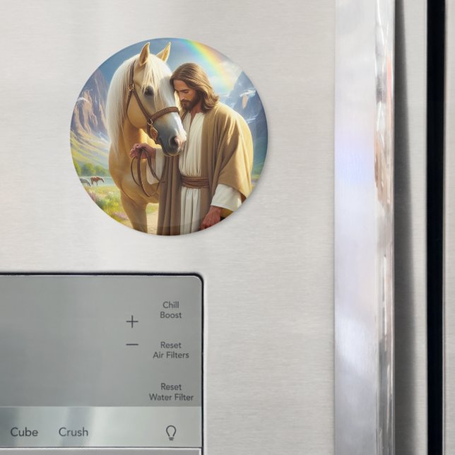 Jesus med Palomino Horse i Scenia Ligcape Magnet (In Situ (Fridge))