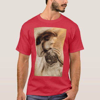 Jesus med Pug Hund Pug Hund Älskare T Shirt