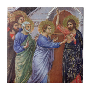 Jesus med Thomas och apostlar c1311 Kakelplatta