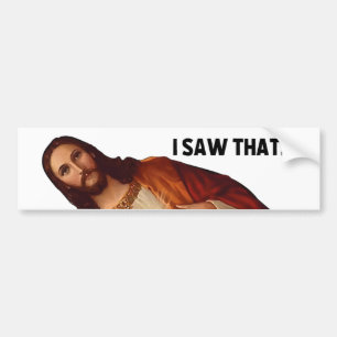 Jesus Meme Bumper Sticker Bildekal