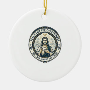 Jesus Mental Health Bekräftelser T-Shirt Inspirati Julgransprydnad Keramik