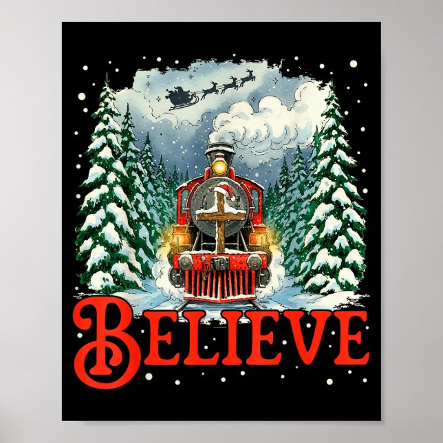 Jesus Merry Xmas Faith Train To North Le Santa Sle Poster (Framsidan)