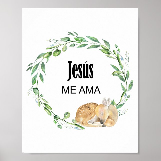 Jesus mig, ama, spansk bibel vers poster (Framsidan)