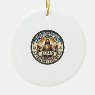 Jesus Militära Make Väntande Fru T-Shirt Inspira Julgransprydnad Keramik