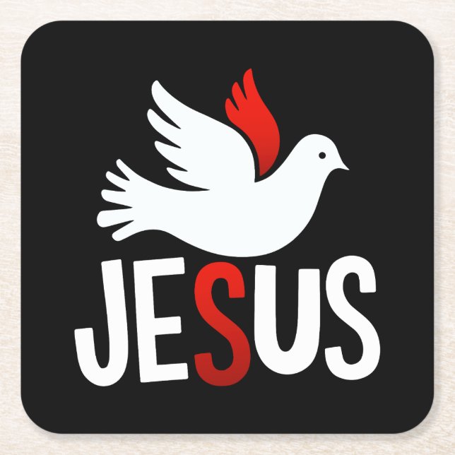 Jesus mit Taube Underlägg Papper Kvadrat (Framsidan)