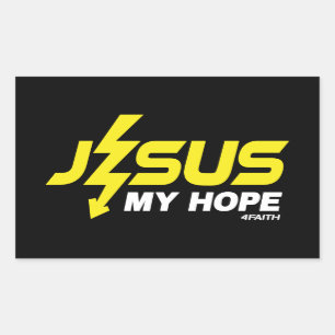 Jesus mitt hopp rektangulärt klistermärke