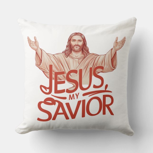 Jesus Mitt väder Kudde (Framsida)