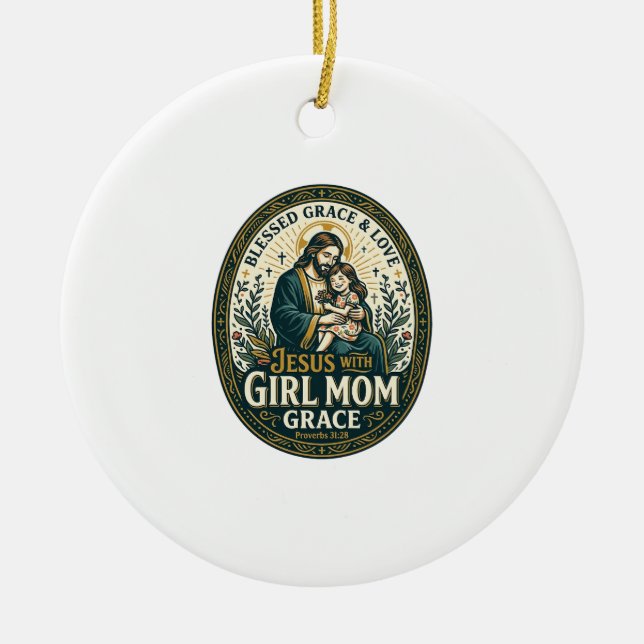 Jesus Moderskap Mikro Identiteter Tröja Tro Bas Julgransprydnad Keramik (Framsidan)