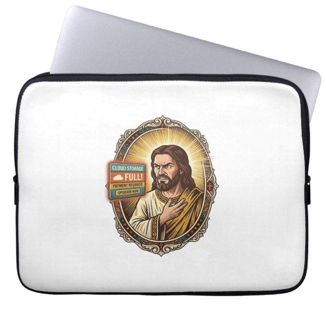 Jesus Molnlagring Full Varning Betalvägg Tech Humo Laptop Fodral (Framsidan)