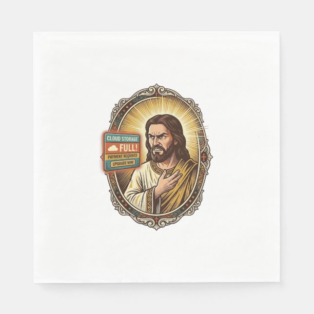 Jesus Molnlagring Full Varning Betalvägg Tech Humo Pappersservett (Framsidan)