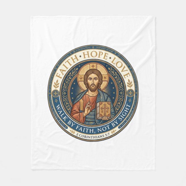Jesus monastisk kontemplativ andlighet Grafik  Fleecefilt (Framsidan)