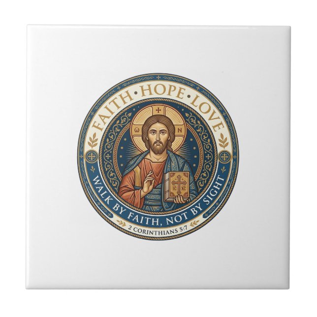 Jesus Monastisk Kontemplativ Andlighet Grafik  Kakelplatta (Framsidan)