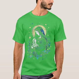 Jesus Mor Maria Jungfru Maria Katolsk konst 19 fam T Shirt