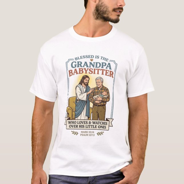 Jesus Morföräldrar Barnvakt Humor Tröja Tro A (Framsida)