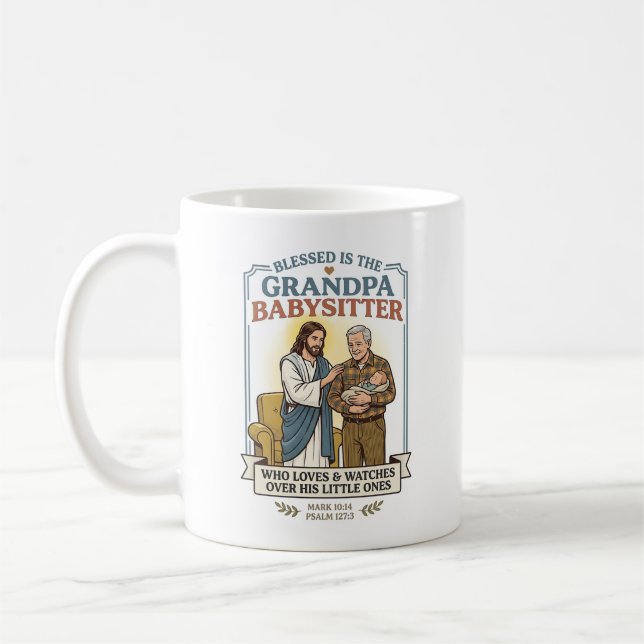Jesus Morföräldrar Barnvakt Humor Tröja Tro A Kaffemugg (Vänster)