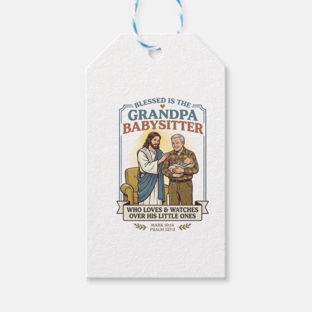 Jesus Morföräldrar Barnvakt Humor Tröja Tro B Presentetikett (Framsidan)