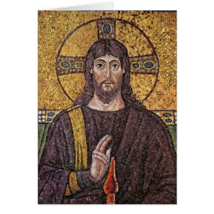 Jesus Mosaic Bild av Jesus Hälsningskort