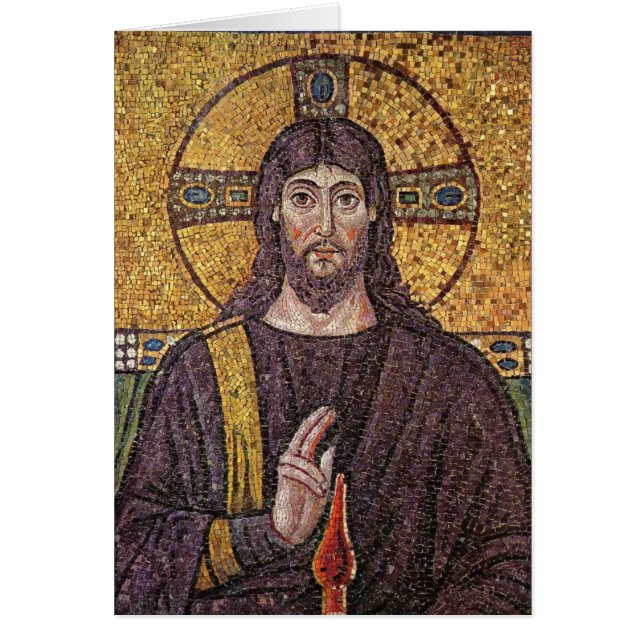 Jesus Mosaic Bild av Jesus Hälsningskort (Framsidan)